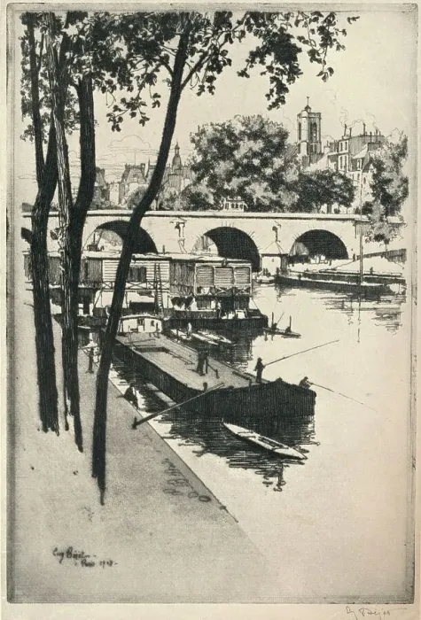 Framed Print : Washing Boats, 1915. Artist: Eugene Bejot Framed Print : Washing Boats, 1915. Artist: Eugene Bejot