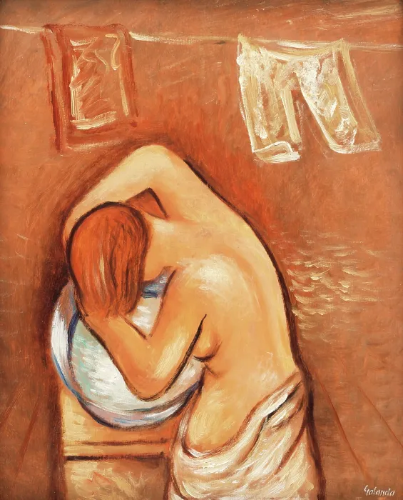Framed Print : Washing Hair, around 1934. Creator: Mikulas Galanda Framed Print : Washing Hair, around 1934. Creator: Mikulas Galanda