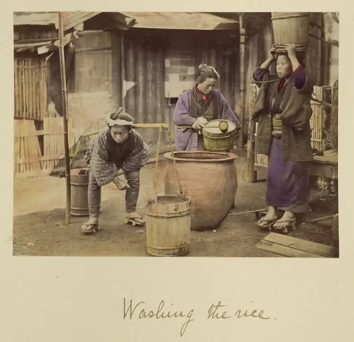 Framed Print : Washing the Rice, about 1873-1883. Creator: Shinichi Suzuki I Framed Print : Washing the Rice, about 1873-1883. Creator: Shinichi Suzuki I