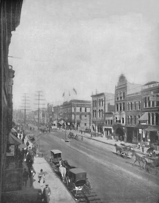 Framed Print : Washington Avenue, Minneapolis, Minnesota, c1897. Creator: Unknown Framed Print : Washington Avenue, Minneapolis, Minnesota, c1897. Creator: Unknown