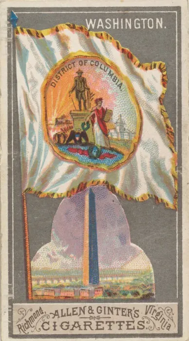 Framed Print : Washington, from the City Flags series (N6) for Allen & Ginter Cigarettes Brands Framed Print : Washington, from the City Flags series (N6) for Allen & Ginter Cigarettes Brands