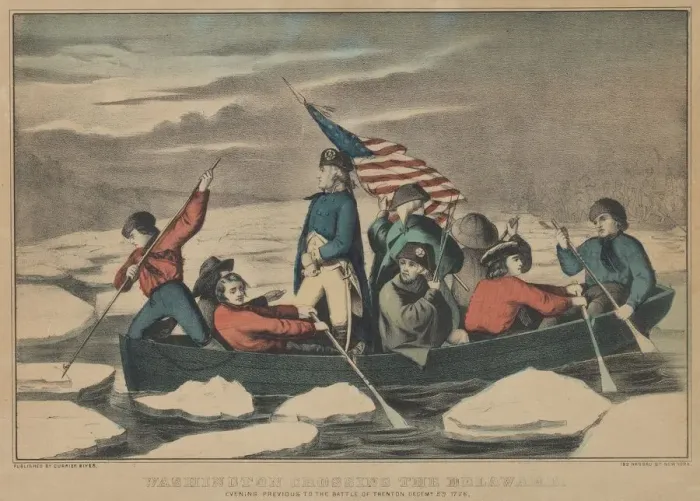 Framed Print : Washington Crossing the Delaware - Evening Previous to the Battle of Trenton, December Framed Print : Washington Crossing the Delaware - Evening Previous to the Battle of Trenton, December