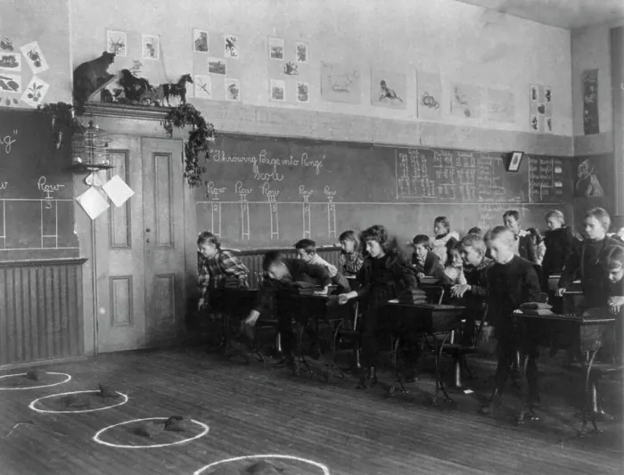 Framed Print : Washington, D.C. public schools - 3rd Division children tossing bean bags in ring, (1899?). Creator: Frances Benjamin Johnston Framed Print : Washington, D.C. public schools - 3rd Division children tossing bean bags in ring, (1899?). Creator: Frances Benjamin Johnston