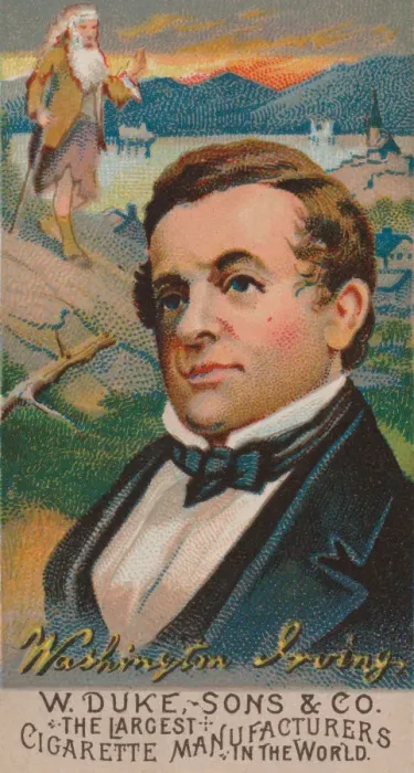 Framed Print : Washington Irving, from the series Great Americans (N76) for Duke brand cigarettes, 1888 Framed Print : Washington Irving, from the series Great Americans (N76) for Duke brand cigarettes, 1888