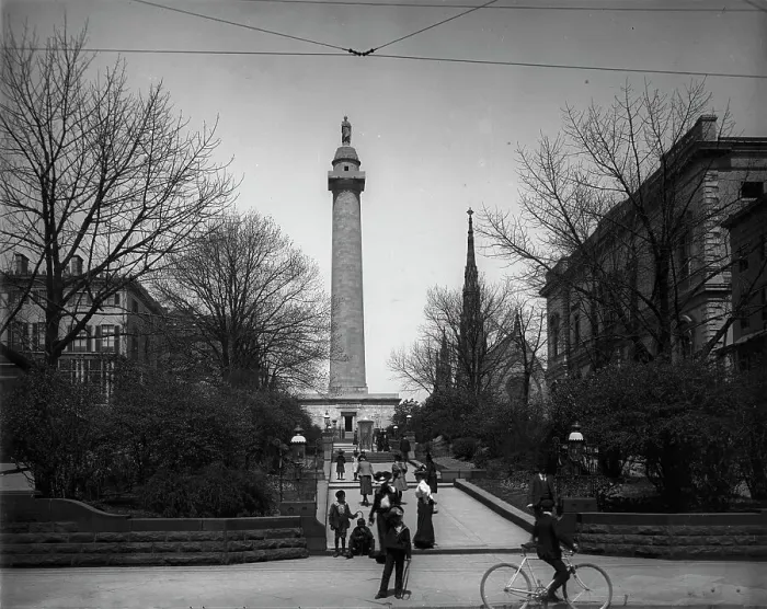 Framed Print : Washington Monument, Baltimore, c1902. Creator: William H. Jackson Framed Print : Washington Monument, Baltimore, c1902. Creator: William H. Jackson