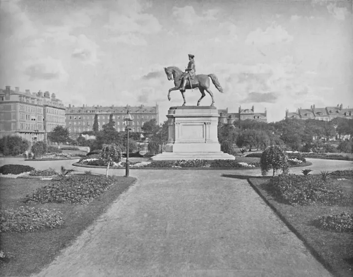 Framed Print : Washington Statue, Public Garden, Boston, c1897. Creator: Unknown Framed Print : Washington Statue, Public Garden, Boston, c1897. Creator: Unknown