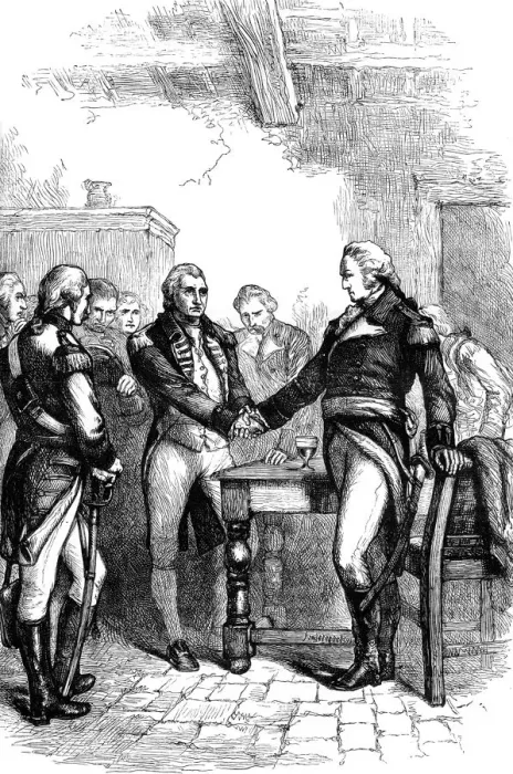 Framed Print : Washington taking leave of his old comrades, 1783 (c1880) Framed Print : Washington taking leave of his old comrades, 1783 (c1880)