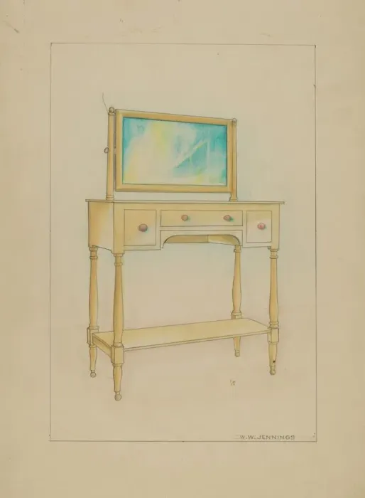 Framed Print : Washstand, c. 1936. Creator: Walter W. Jennings Framed Print : Washstand, c. 1936. Creator: Walter W. Jennings