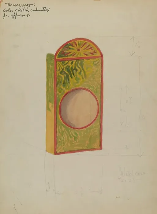 Framed Print : Watch Case, 1935 / 1942. Creator: Thomas Watts Framed Print : Watch Case, 1935 / 1942. Creator: Thomas Watts