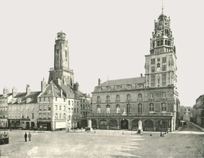 Framed Print : The Watch Tower and Hotel De Ville, Calais, France, 1895 Framed Print : The Watch Tower and Hotel De Ville, Calais, France, 1895