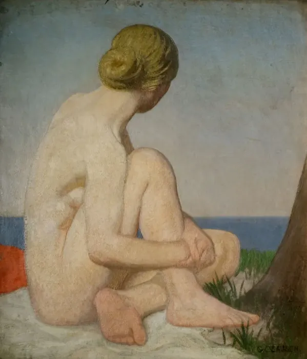 Framed Print : The Watcher, 1927-18. Creator: George Clausen Framed Print : The Watcher, 1927-18. Creator: George Clausen