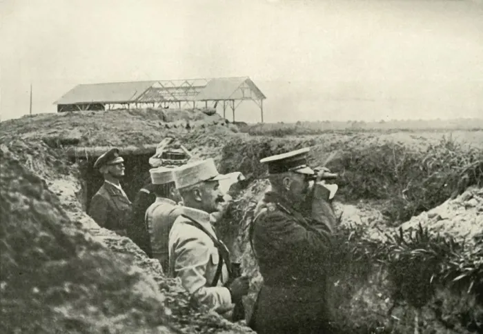 Framed Print : Watching the Battle in France, c1915, (1919). Creator: Unknown Framed Print : Watching the Battle in France, c1915, (1919). Creator: Unknown