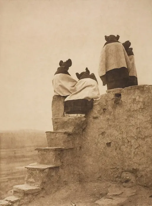 Framed Print : Watching the Dancers, 1906. Creator: Edward Sheriff Curtis Framed Print : Watching the Dancers, 1906. Creator: Edward Sheriff Curtis