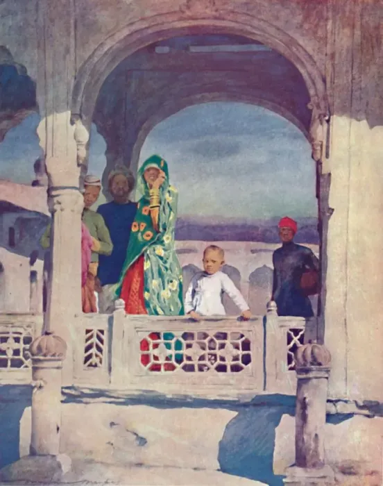 Framed Print : Watching the Pageant, 1903. Artist: Mortimer L Menpes Framed Print : Watching the Pageant, 1903. Artist: Mortimer L Menpes