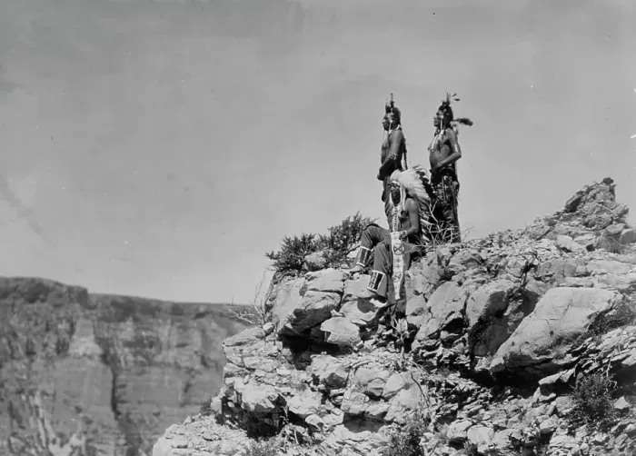 Framed Print : Watching the signal, c1905. Creator: Edward Sheriff Curtis Framed Print : Watching the signal, c1905. Creator: Edward Sheriff Curtis