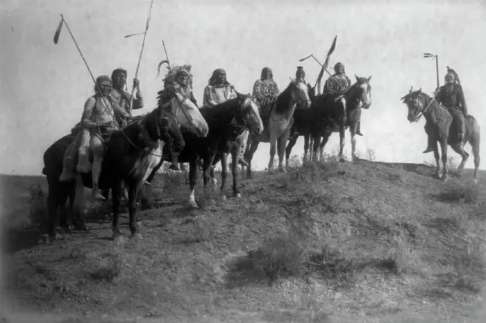 Framed Print : Watching for the signal, c1908. Creator: Edward Sheriff Curtis