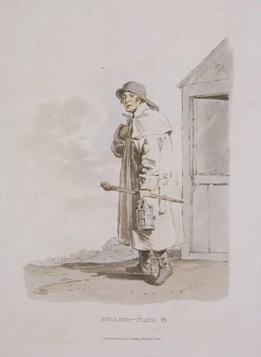Framed Print : A watchman, Provincial Characters, 1813 Framed Print : A watchman, Provincial Characters, 1813