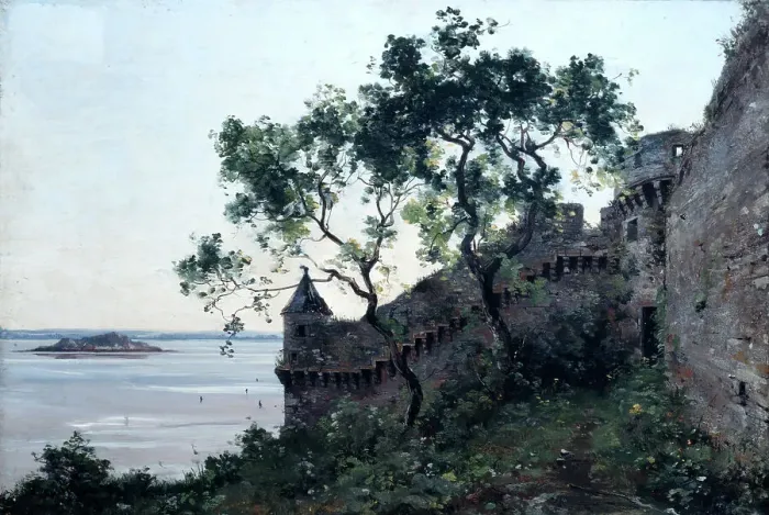 Framed Print : Watchtower, 1880. Artist: Emmanuel Lansyer Framed Print : Watchtower, 1880. Artist: Emmanuel Lansyer