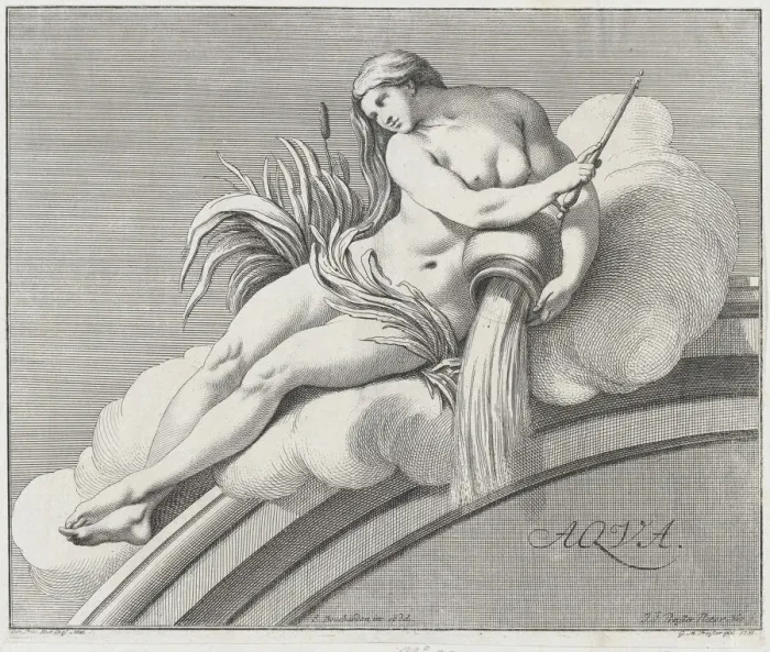 Framed Print : Water, 1735. Creator: Johann Justin Preissler Framed Print : Water, 1735. Creator: Johann Justin Preissler