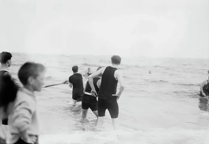 Framed Print : Water baseball, 1914. Creator: Bain News Service Framed Print : Water baseball, 1914. Creator: Bain News Service