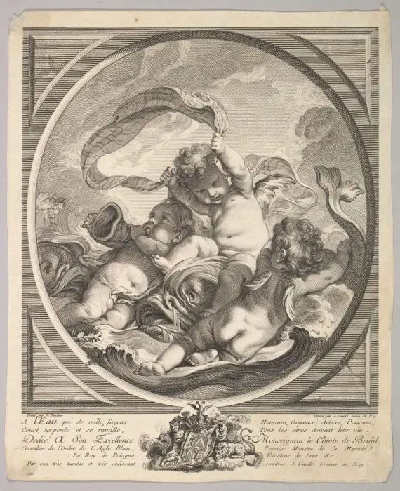 Framed Print : Water, ca. 1748. Creator: Jean Daullé Framed Print : Water, ca. 1748. Creator: Jean Daullé