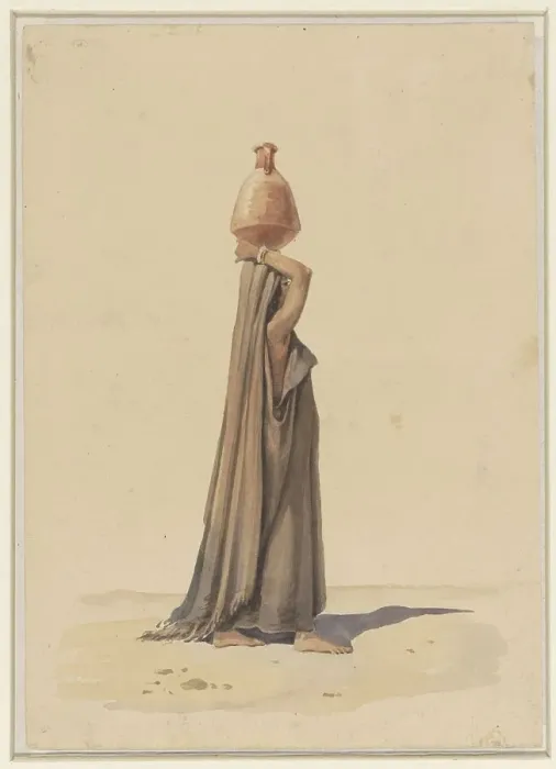 Framed Print : Water carrier, 1840-1879. Creator: Emile Prisse D'Avennes Framed Print : Water carrier, 1840-1879. Creator: Emile Prisse D'Avennes