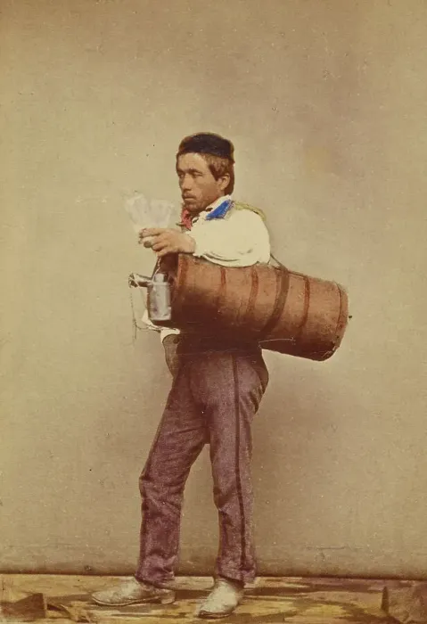 Framed Print : A water carrier, about 1865. Creator: Giorgio Sommer Framed Print : A water carrier, about 1865. Creator: Giorgio Sommer