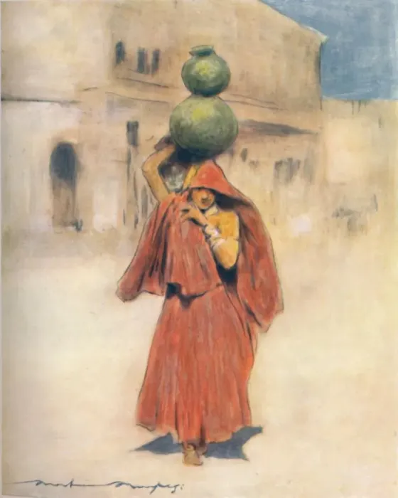 Framed Print : A Water-carrier, 1905. Artist: Mortimer Luddington Menpes Framed Print : A Water-carrier, 1905. Artist: Mortimer Luddington Menpes