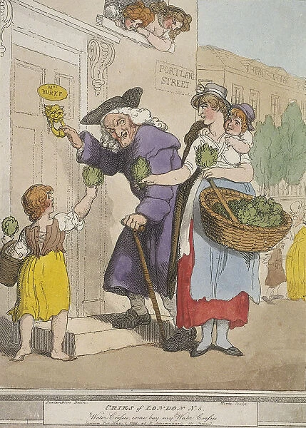 Water Cresses, come buy my Water Cresses, plate V of Cries of London, 1799. Artist
