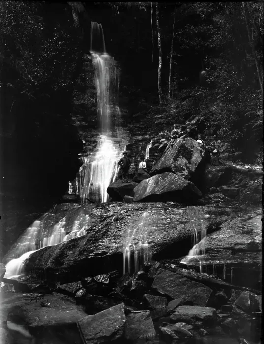 Framed Print : Water fall - location unknown - possibly Tamborine Mountain - FG Walker & MSD Walker t, c1900s Framed Print : Water fall - location unknown - possibly Tamborine Mountain - FG Walker & MSD Walker t, c1900s
