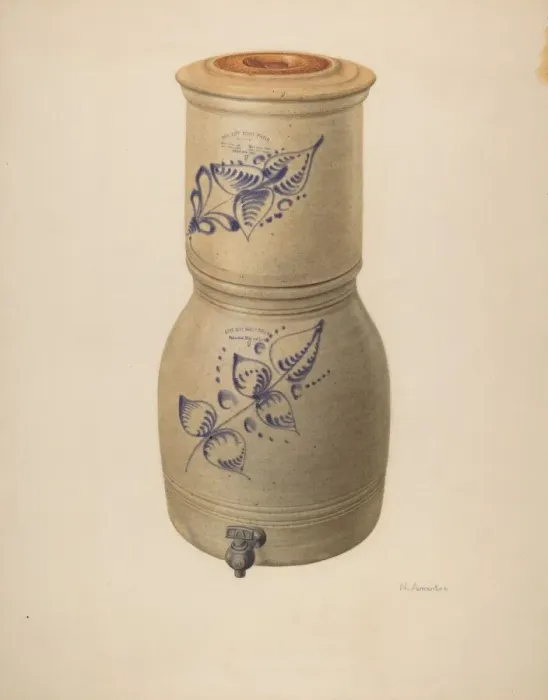 Framed Print : Water Filter and Cooler, c. 1938. Creator: Nicholas Amantea Framed Print : Water Filter and Cooler, c. 1938. Creator: Nicholas Amantea