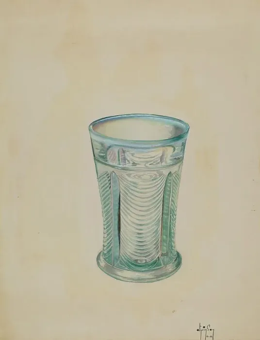 Framed Print : Water Glass, 1936. Creator: Ralph Atkinson