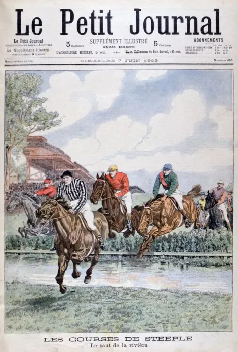 Framed Print : The water jump at the steeplechase, Auteuil, 1903 Framed Print : The water jump at the steeplechase, Auteuil, 1903
