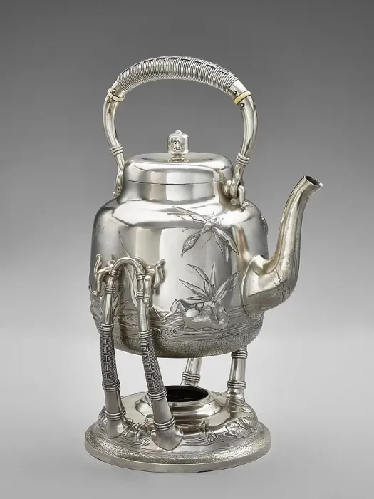 Framed Print : Water kettle with lid and stand, 1881. Creators: Dominick and Haff, Giles Brothers and Company