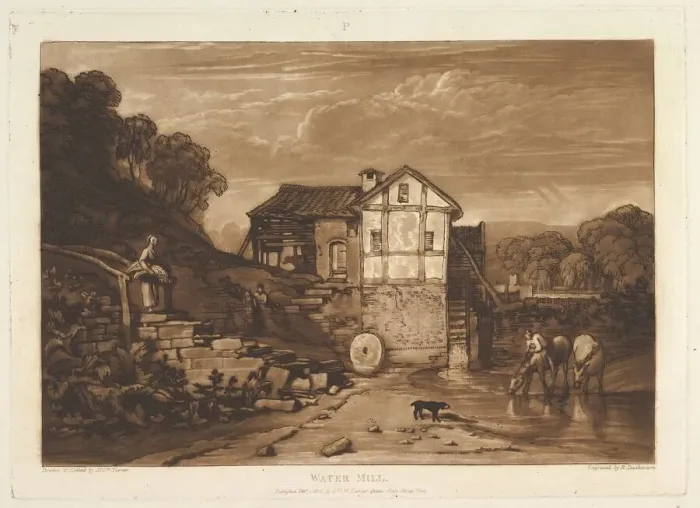 Framed Print : Water Mill (Liber Studiorum, part VIII, plate 37), February 1, 1812. Creator: JMW Turner Framed Print : Water Mill (Liber Studiorum, part VIII, plate 37), February 1, 1812. Creator: JMW Turner