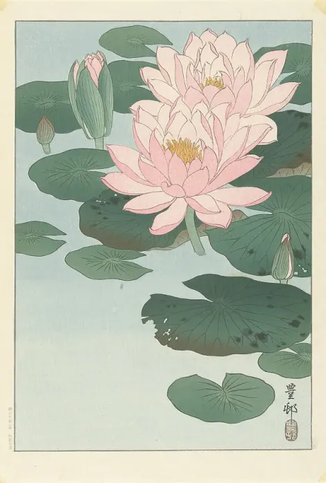 Framed Print : Water Lilies, 1920-1930. Creator: Ohara, Koson (1877-1945) Framed Print : Water Lilies, 1920-1930. Creator: Ohara, Koson (1877-1945)