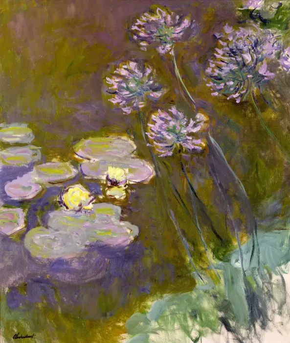 Framed Print : Water Lilies and Agapanthus, 1914-1917 Framed Print : Water Lilies and Agapanthus, 1914-1917