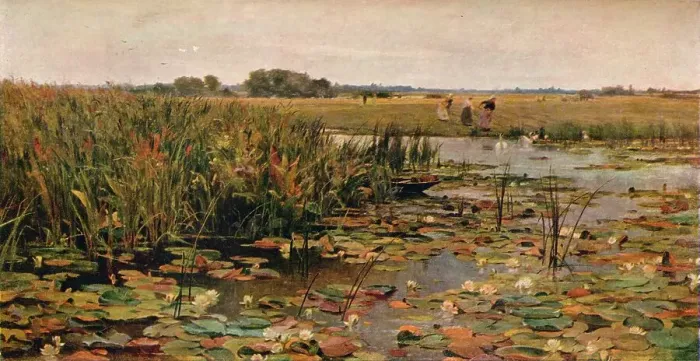 Framed Print : Water Lilies, c1870. Artist: James Aumonier Framed Print : Water Lilies, c1870. Artist: James Aumonier