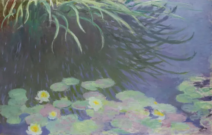 Framed Print : Water Lilies with Reflections of Tall Grass, 1914-1917. Artist: Monet, Claude (1840-1926)