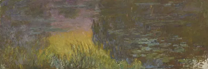 Framed Print : The Water Lilies - Setting Sun, 1914-1926. Artist: Monet, Claude (1840-1926) Framed Print : The Water Lilies - Setting Sun, 1914-1926. Artist: Monet, Claude (1840-1926)