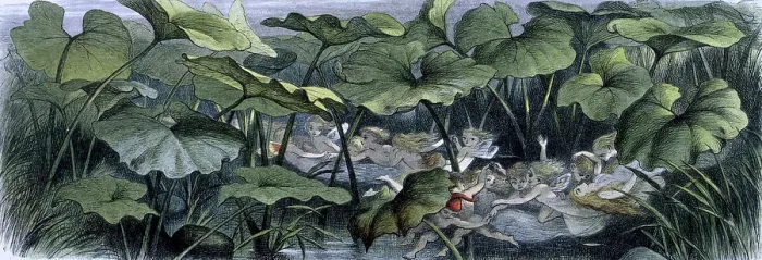 Framed Print : Water lilies and water fairies of the period, c1869-c1870. Creator: Richard Doyle. Water lilies and water fairies of the period, c1869-c1870. Creator: Richard Doyle Framed Print : Water lilies and water fairies of the period, c1869-c1870. Creator: Richard Doyle. Water lilies and water fairies of the period, c1869-c1870. Creator: Richard Doyle