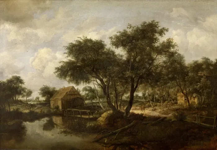Framed Print : Water Mill, 1670-1685. Creator: Meindert Hobbema Framed Print : Water Mill, 1670-1685. Creator: Meindert Hobbema