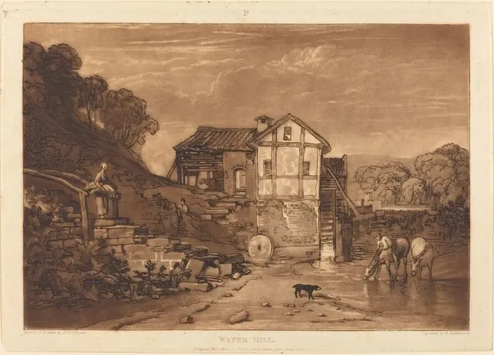 Framed Print : Water Mill, published 1812. Creator: JMW Turner Framed Print : Water Mill, published 1812. Creator: JMW Turner