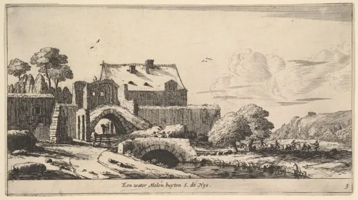 Framed Print : A Water Mill near St. Denis, 17th century. Creator: Reinier Zeeman Framed Print : A Water Mill near St. Denis, 17th century. Creator: Reinier Zeeman