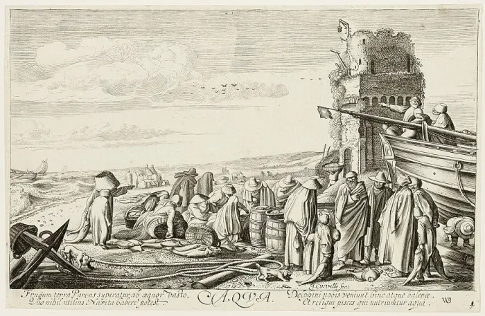 Framed Print : Water, plate three from The Four Elements, 1622. Creator: Jan van de Velde II Framed Print : Water, plate three from The Four Elements, 1622. Creator: Jan van de Velde II