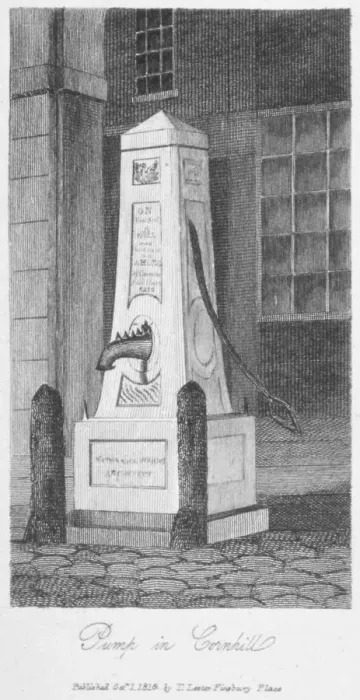 Framed Print : Water pump in Cornhill, City of London, 1816 Framed Print : Water pump in Cornhill, City of London, 1816