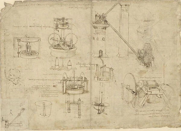 Water pumps, c. 1480. Creator: Leonardo da Vinci (1452-1519)