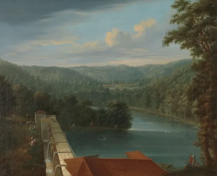 Framed Print : The Water Reservoirs, the so-called Bends, in Belgrad Forest, 1744-1763. Creator: Johann Christian Vollerdt Framed Print : The Water Reservoirs, the so-called Bends, in Belgrad Forest, 1744-1763. Creator: Johann Christian Vollerdt