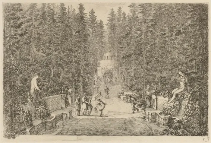 Framed Print : The Water Spray, probably 1653. Creator: Stefano della Bella Framed Print : The Water Spray, probably 1653. Creator: Stefano della Bella