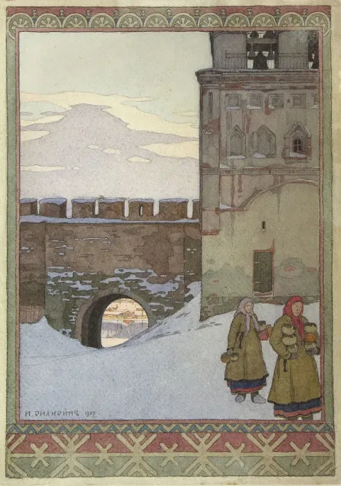 Framed Print : Water Tower of the Novgorod Kremlin, 1902. Artist: Bilibin, Ivan Yakovlevich (1876-1942)